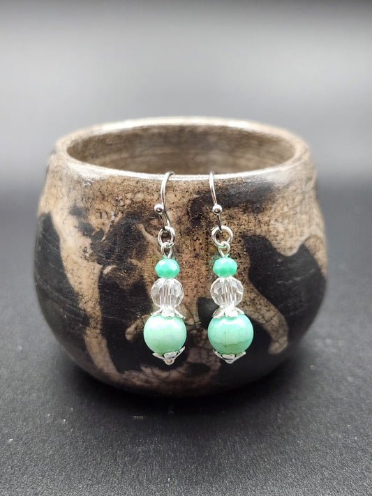 Crackle Pop Teal Earrings