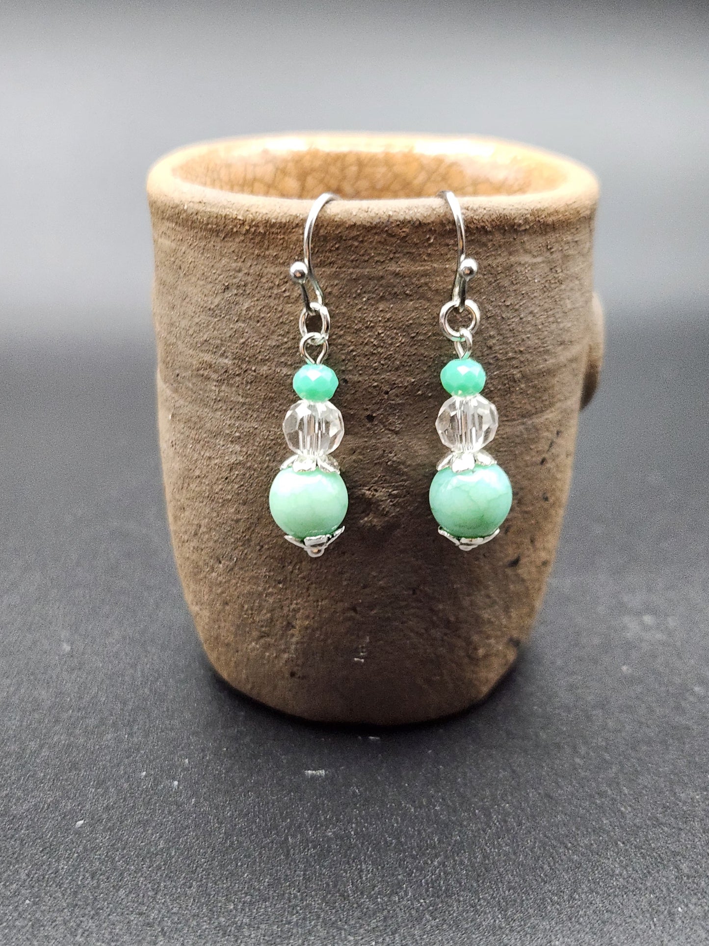 Crackle Pop Teal Earrings