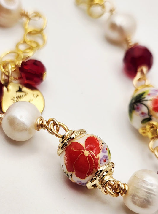 Crimson Bloom Bracelet