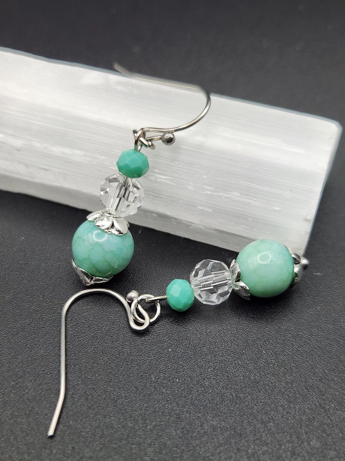 Crackle Pop Teal Earrings